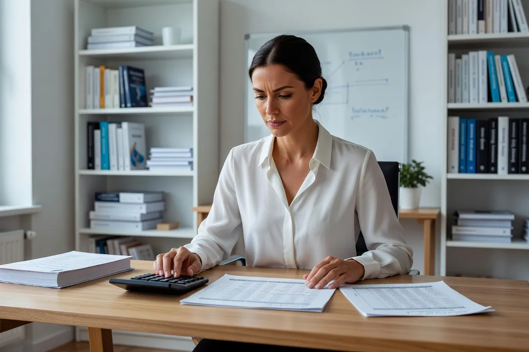 Formateur indépendant calculant ses cotisations sociales de micro-entreprise sur une feuille de calcul