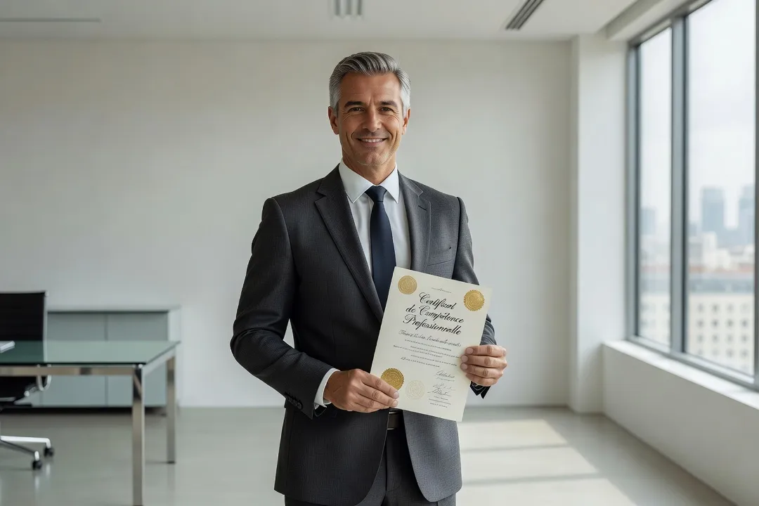 Formateur recevant son certificat Qualiopi à l'issue de l'audit de certification