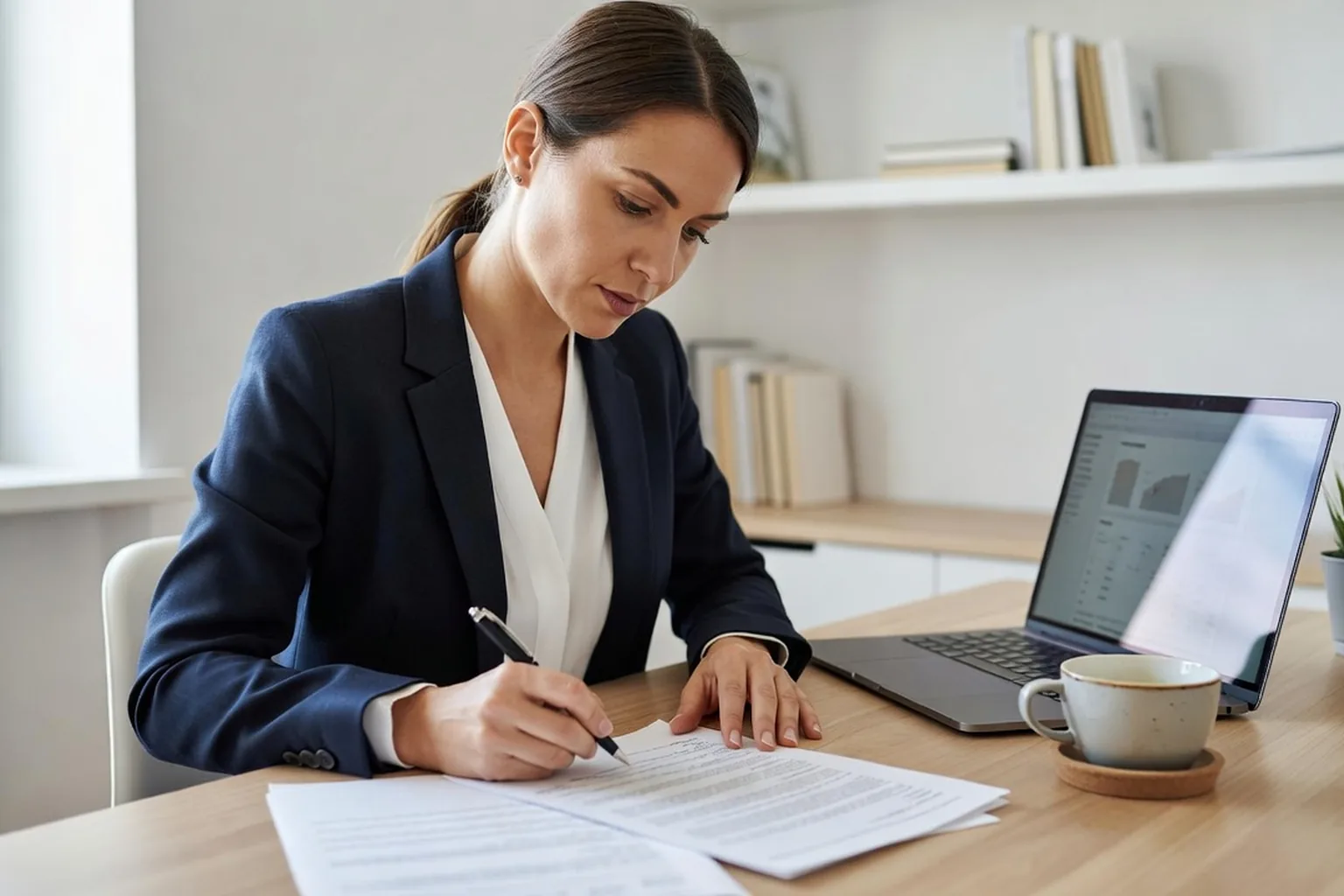 Formateur indépendant relisant une convention de sous-traitance avant de la signer
