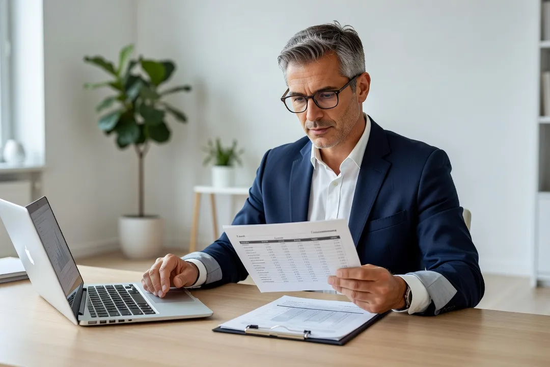 Formateur indépendant consultant un tableau comparatif de tarifs journaliers par secteur
