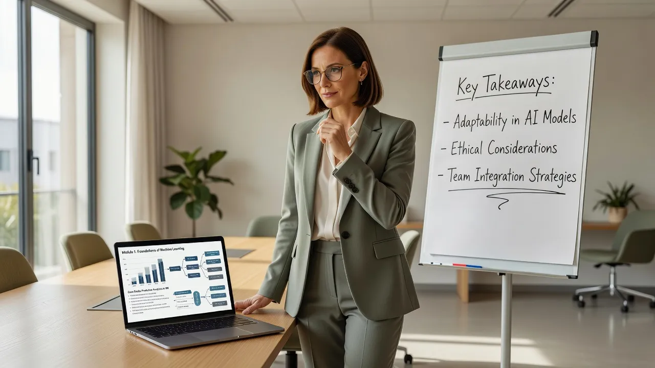 Formatrice professionnelle consultant des supports de cours générés avec l'aide de l'intelligence artificielle
